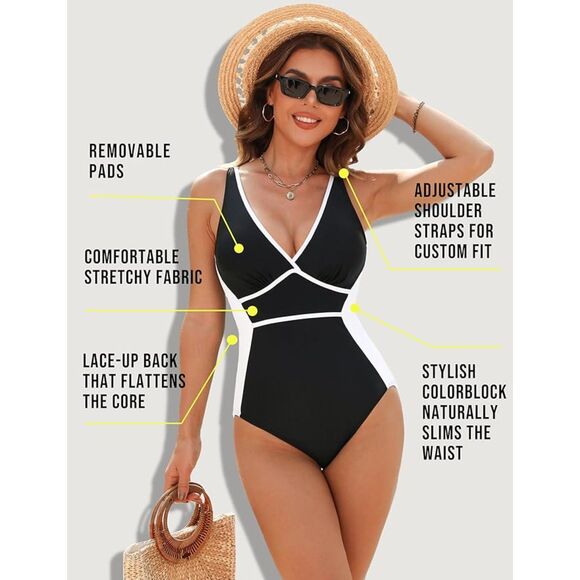 Blooming Jelly Other - NWT Blooming Jelly Women One Piece Bathing Suit Lace Up Swimsuits Size M